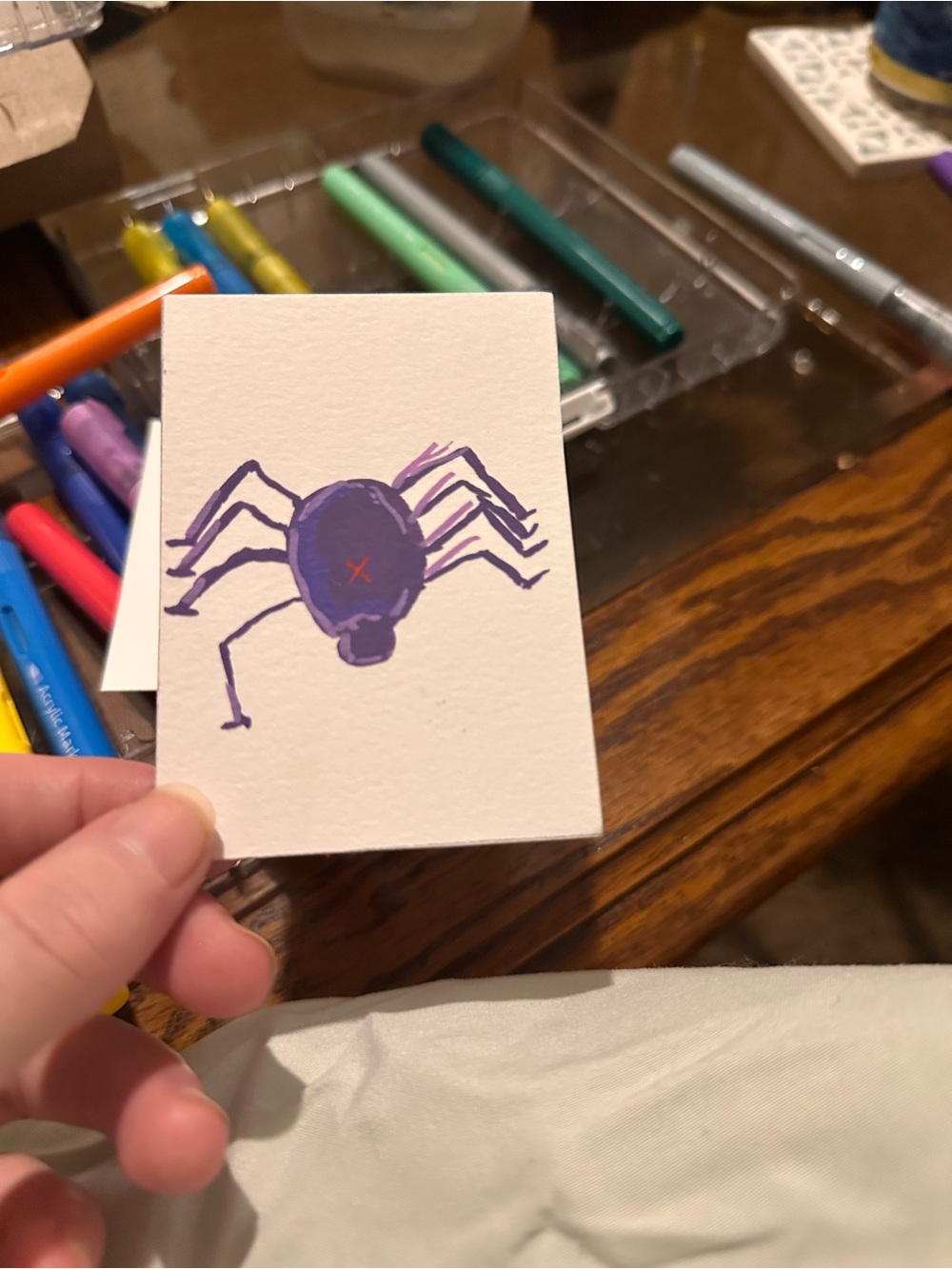 Handmade Purple Spider Card - Unbranded